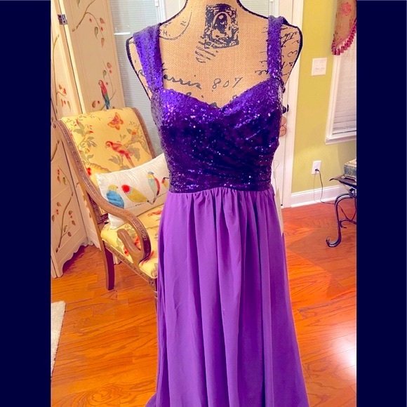 Baby On Line NWT Evening Prom Dress Size Small Deep Purple Floor Length - Picture 3 of 8